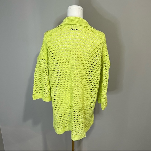 Zara Oversized Open Knit Popover Collared Shirt Size S-M - Picture 4 of 8